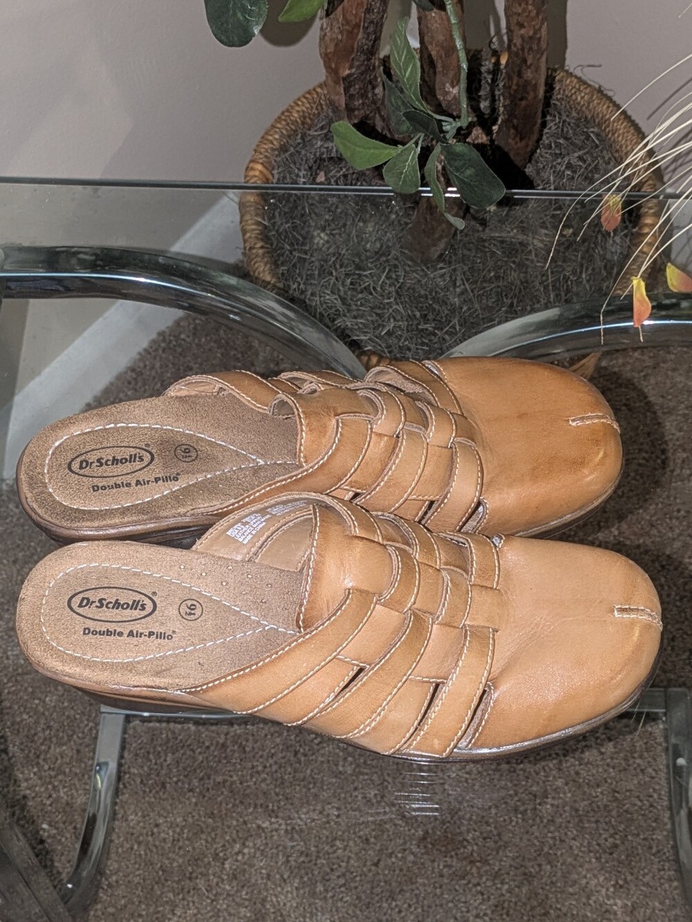 💥FINAL💥Vtg. Dr. Scholl's Tan Leather Mule Heels EUC - Picture 5 of 8